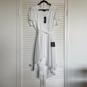 White Midi Wrap Dress (Size Large)